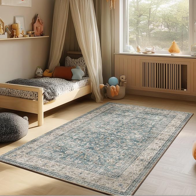 Machine Washable Entryway Throw Rug: Door Mat Indoor Entrance 4x6 Rug Boho - Image 5