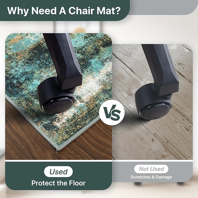 36"x48" Office Chair Mat for Hardwood Tile Floor, Under Desk Carpet Protector - Image 5