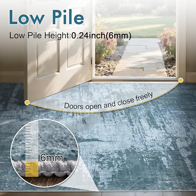 6x9 Ft Area Rugs for Living Room, Soft Non-Slip Washable Rugs Modern Abstract - Image 6