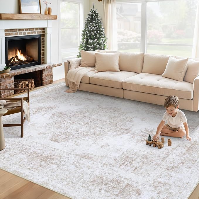 XLUEZ Area Rug 6x9 Living Room Rug, Machine Washable Vintage Distressed by XLUEZ