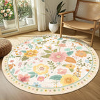 RELEANY Floral 6ft Area Rugs Washable Print Boho Cute Carpet Non Slip Flower - Image 8