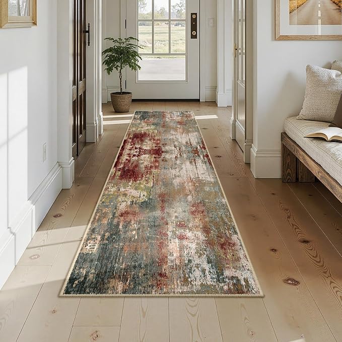 RELEANY Washable Area Rugs 2x9 Non-Slip Modern Abstract Soft - Image 7