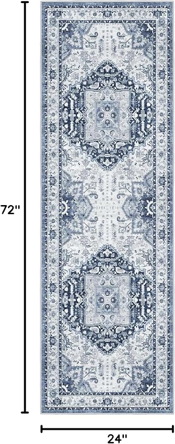 Madane Washable Runner Rug 2x6, Ultra-Thin Non-Slip Non-Shedding Hallway Runner - Image 2