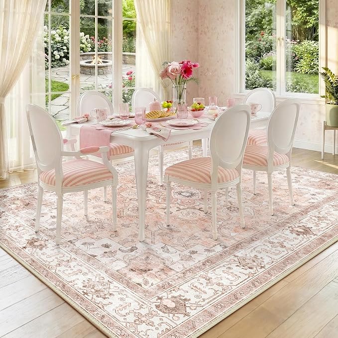 CAPALOCA Machine Washable Rugs Nursery Rug 8x10 Cute Girl Non Slip Low Pile - Image 9