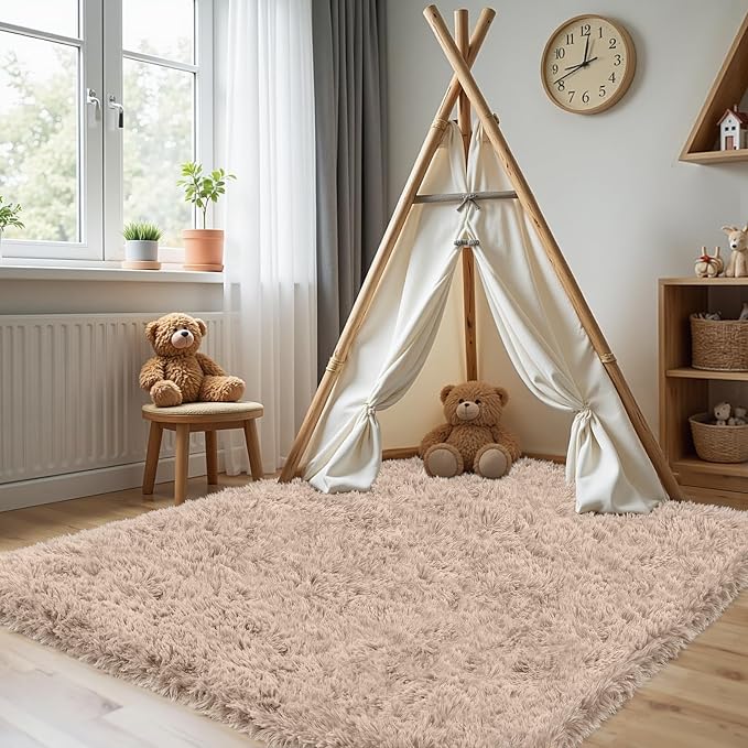 4x6 Area Rug for Living Room, Ultra Soft Fluffy Shag Rugs for Bedroom, Non-Slip - Image 3