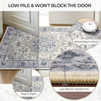CAPALOCA Machine Washable Rugs Nursery Rug Sq5ft Cute Girl Non Slip Low Pile - Image 5