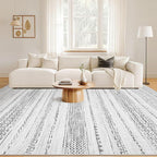 Nakagishi 7x10 Area Rug Living Room: Washable Boho Large Neutral Modern Soft - Image 4