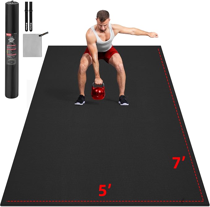 GymCope Extra Large Exercise Mat, Shoe-Friendly, High-Density, Weight Lifting by GymCope