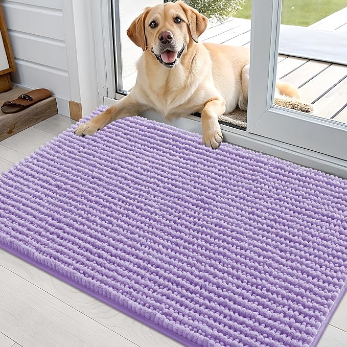 OLANLY Dog Door Mat for Muddy Paws 36x24, Ultra Absorbent Chenille Mud Doormat by OLANLY