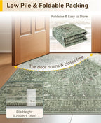 RELEANY Area Rugs 4'x6' Washable Non-Slip, Floral Vintage Distress Medallion - Image 4