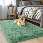 qulint Sage Green Rug for Bedroom, 2x3 Fluffy Area Rugs for Living Room Shag - Image 2