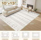 cotiled 10x13 Area Rugs Living Room Rug: Washable Boho Rugs - Image 2