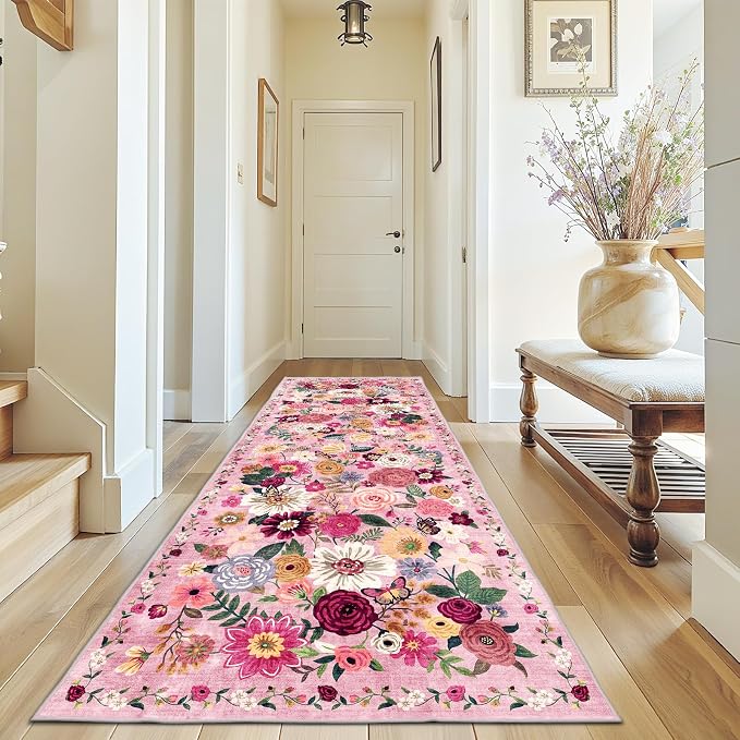 Rug for Hallways Kitchen Rug 3x7, Non Slip Washable Runner Rug by WelcometoBabovid