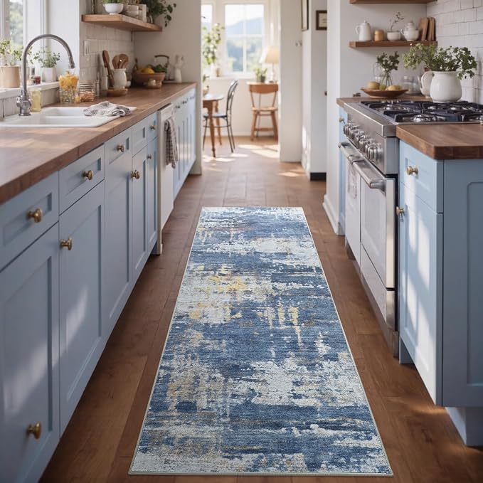 2x6 Ft Washable Runner Rug, Non-Slip Low Pile Hallway Kitchen Area Rug - Image 4