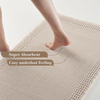 RESARE Waffle Bath Mat for Bathroom, Super Absorbent Bathroom Rugs Non Slip - Image 3