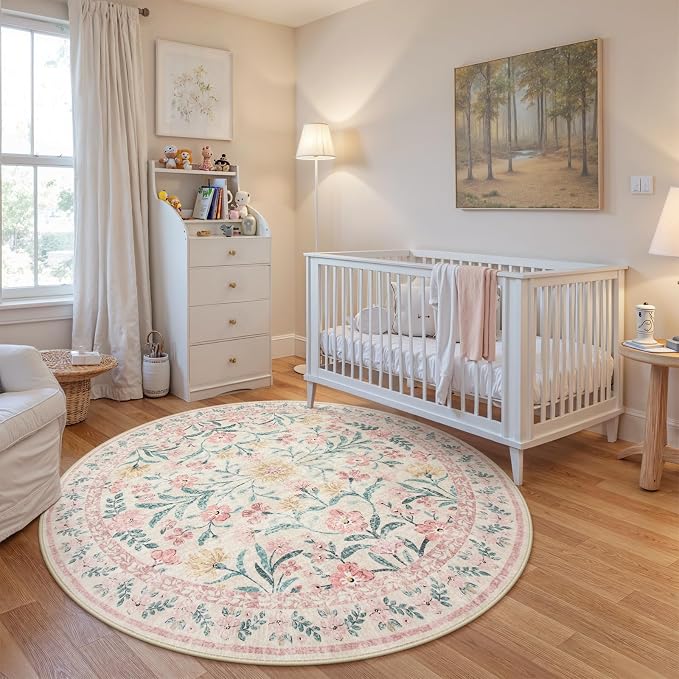 Wonnitar Washable Round Rugs 6ft, Boho Soft Ultra-Thin Circular Carpets - Image 8