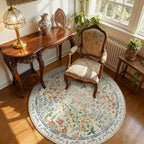 Washable Round Rugs for Bedroom 4ft: Living Room Rug Stain Resistant Non Slip - Image 2