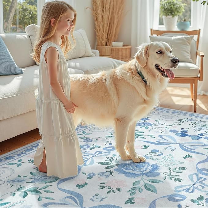 DCX floralbow-bluek Area Rugs3x5 - Image 8