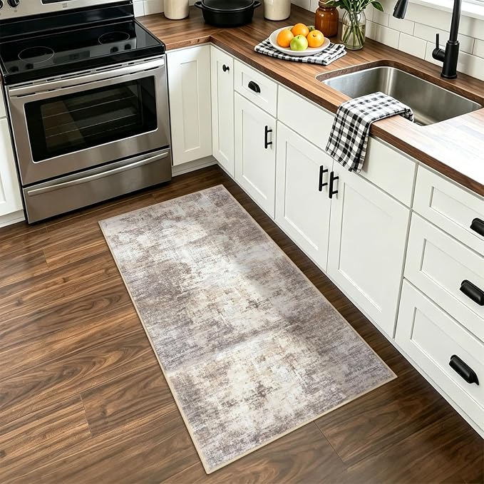 IOHOUZE Abstract Runner Rug 2x4 Ft Entryway Rugs Washable Door Mat Indoor - Image 2