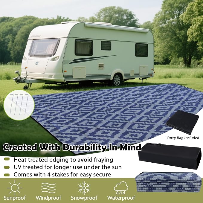 SAND MINE Reversible Mats, Plastic Straw Rug, Modern Area Rug, Large Floor Mat - Image 4