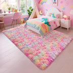 Cute Unicorn Rug for Girls Bedroom, 6x9 Plush Fluffy Princess Rainbow Area Rug - Image 8