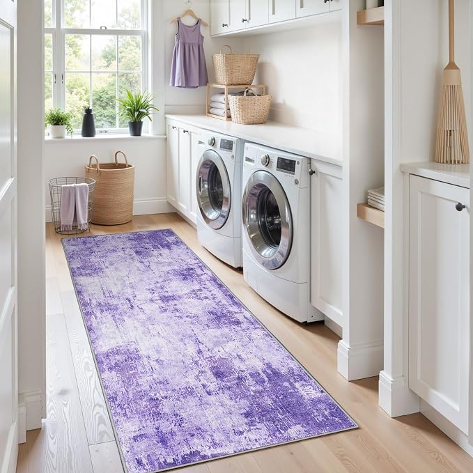 RELEANY Washable Area Rugs 2'x8' Non-Slip Modern Abstract Soft - Image 3