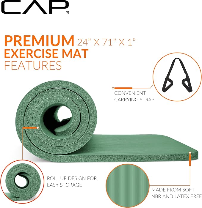 CAP Barbell 1-Inch High Density Exercise Yoga Mat - Image 3