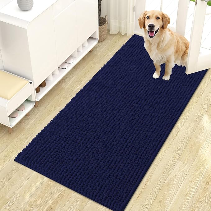 OLANLY Dog Door Mat for Muddy Paws 47x24, Ultra Absorbent Chenille Mud Doormat by OLANLY