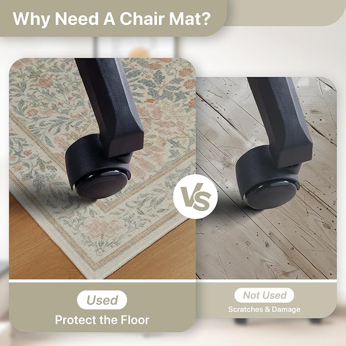 48"x60" Office Chair Mat for Hardwood Tile Floor, Under Desk Carpet Protector - Image 5