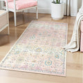 Lahome Girls Bedroom Pink Rug 3x5, Soft Washable Floral Area Rug by Lahome
