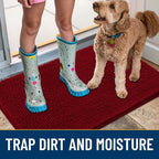 Smiry Dog Door Mat for Muddy Paws 30x20, Absorbent Dirt Trapper, Non-Slip - Image 3