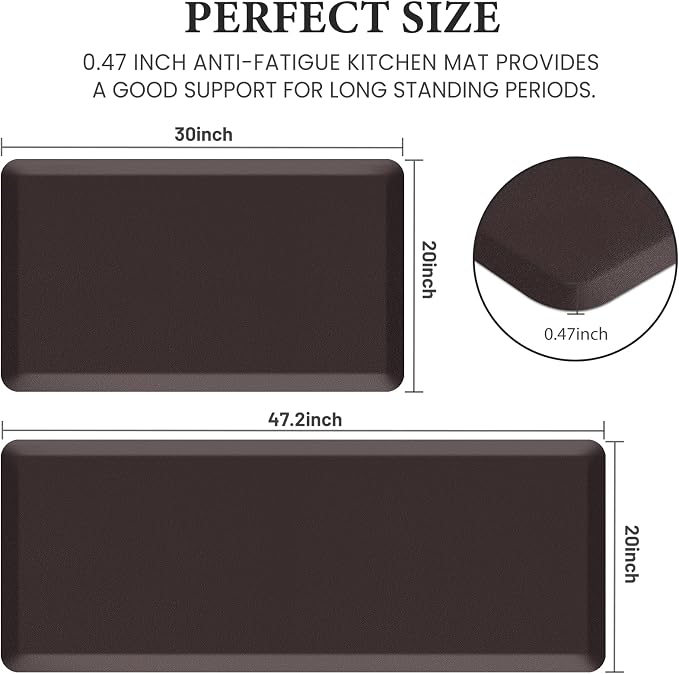 HappyTrends 2 PCS Kitchen Mat Cushioned Anti-Fatigue Floor Mat, Heavy Duty - Image 2