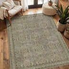 Rugxara 3x5 Rug for Entryway Bedroom, 3x5 Washable Area Rug, Vintage Retro Boho by Rugxara