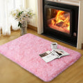 qulint Pink Rugs for Bedroom Girls, 2x3 Fluffy Area Rugs for Living Room Soft by QULINT