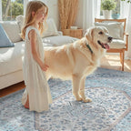 DCX Machine Washable Blue Rugs for Living Room 9x12, Non Slip Stain Resistant - Image 3