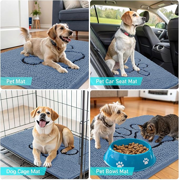 OLANLY Dog Door Mat for Muddy Paws 30x20, Paw Print Design, Absorbs Moisture - Image 7