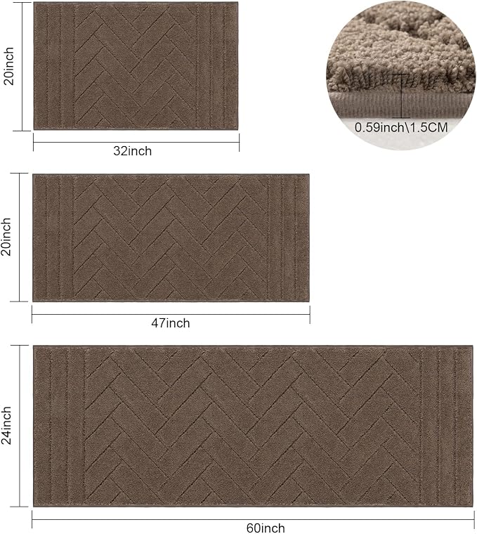 hicorfe Indoor Doormat, Front Back Door Mat Rubber Backing Non Slip Door Mats - Image 2