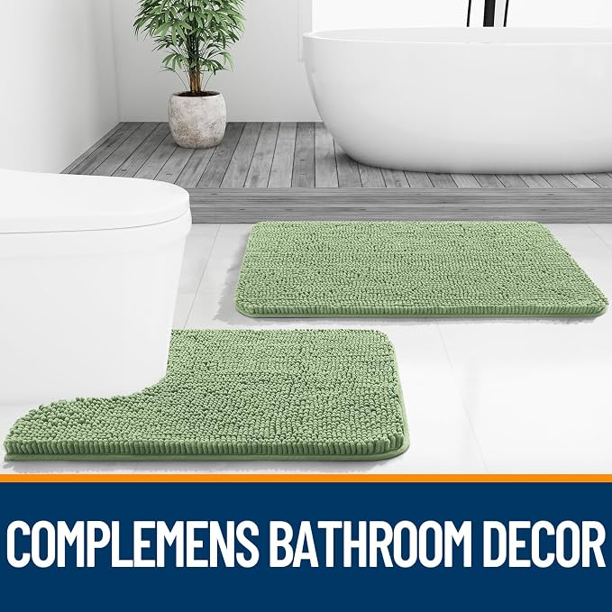 OLANLY Bathroom Runner Rugs 70x24, Soft Absorbent Chenille Bath Rugs, Rubber - Image 7