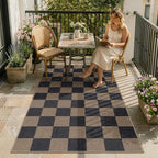 Lahome Colette Checkered Easy Jute 3x5 Rug, Washable Rugs - Image 3