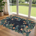 Dark Navy Floral Entry Rug by Othilic