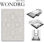 8x10 Blue Cream Washable Area Rug - Image 2