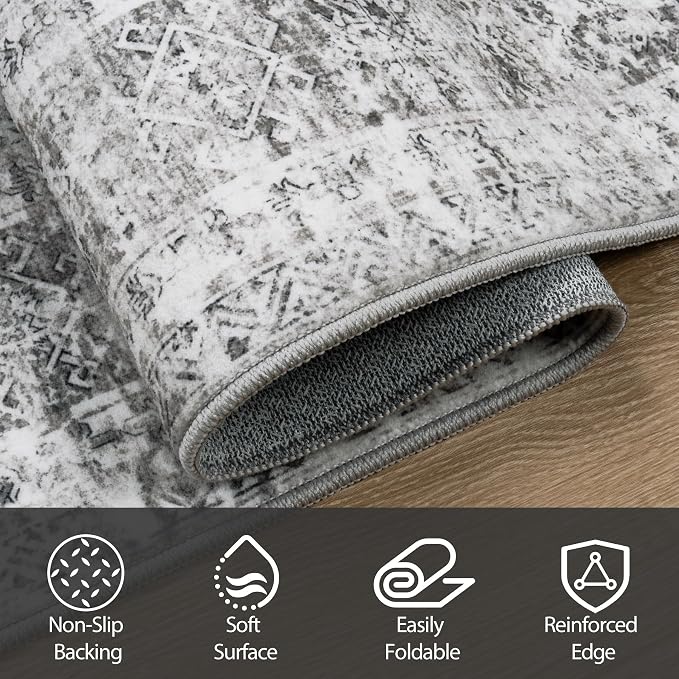 8x10 Area Rugs for Living Room Rug Washable: Abstract Large Rug for Dining Room - Image 4