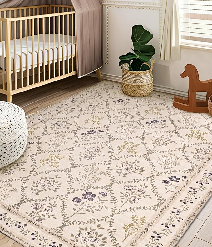 YIHOUSE Washable Floral 6x9 Area Rugs - Image 3