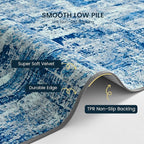 Toneed Abstract Area Rug Modern Washable Rug Soft Non Slip Rug Low Pile - Image 5