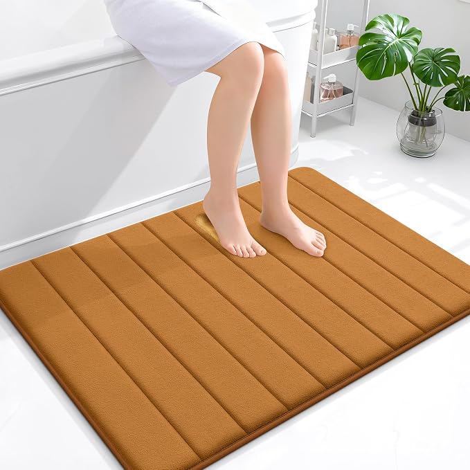 OLANLY Memory Foam Bath Mat 40x32, Super Soft Absorbent Bathroom Rugs, Quick Dry by OLANLY