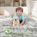 10x12 Area Rug Living Room: Washable Large Abstract Neutral Modern Soft Gray - Image 7
