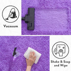 WISH TREE Purple Fluffy Shag Rug 6x9 Ft, Soft Non-Slip Plush Area Rug - Image 7