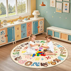 Round ABC Rug for Kids Playroom - 4ft Preschool Rug Children Educational - Image 2