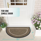 OLANLY Half Circle Door Mat Indoor Outdoor Entrance Welcome, Waterproof - Image 2