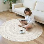 cotiled 5x5 Round Area Rugs Living Room Rug: Washable Boho Rugs - Image 5
